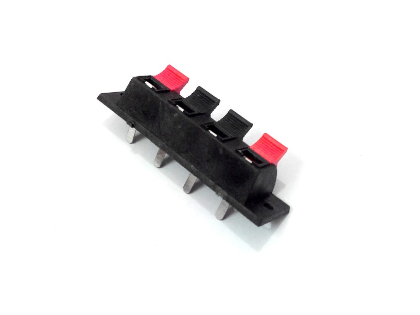4 way spring loaded terminal connector, push type speaker connector