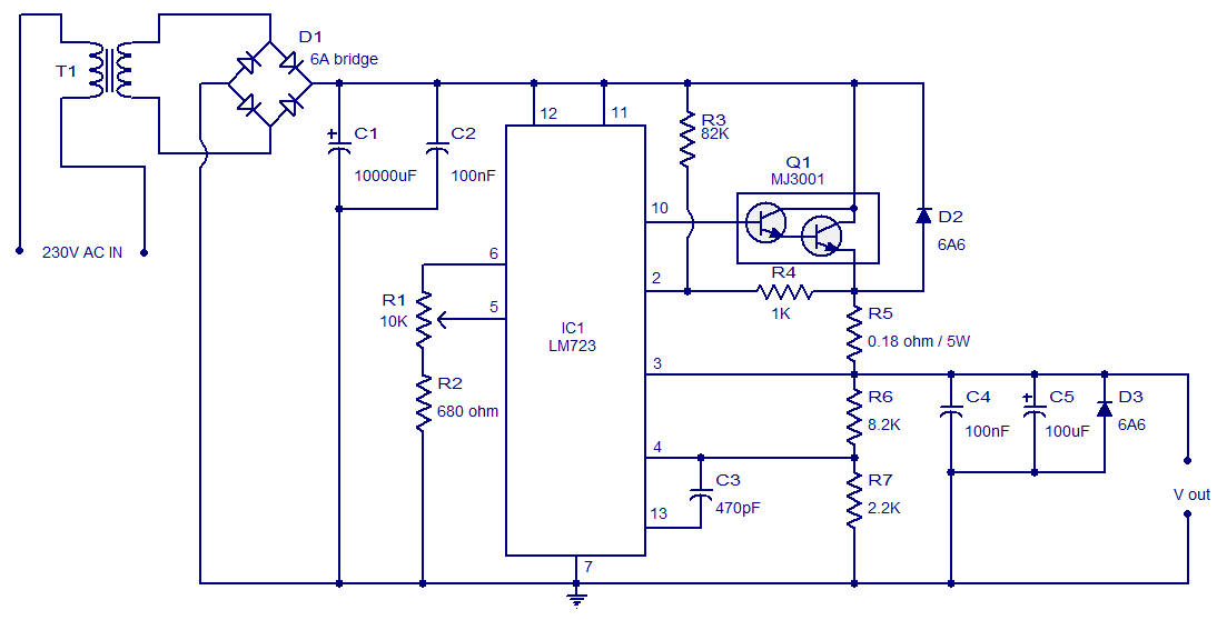 LM723 - High Precision Adjustable Voltage Regulator