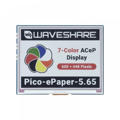 5.65inch Colorful e-Paper E-Ink Display Module for Raspberry Pi Pico, 600×448 Pixels, ACeP 7-Color