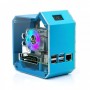Mini Tower Kit For Raspberry Pi 4B, Desktop Computer Case, Strong Heat Dissipation, OLED Screen Display, Colorful LED