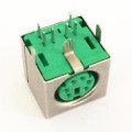 PS2 Female Connector - PCB Mount Type - PS/2 6 Pin Mini DIN Plug - GREEN