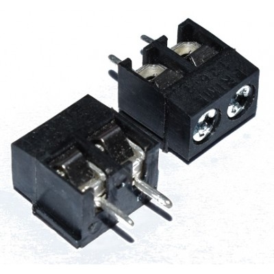 Screw Terminal Block - 2 Pin Wire to Board Connector, 5mm Pitch - 126-2 - BLACK