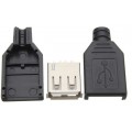 USB A type - 4 Pin Female Connector with Plastic Enclosure 