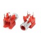 RCA-103P - Single Channel AV RCA Female Connector - PCB Mount - 3 Pin - RED Color