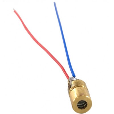 5mW -  6mm Laser Diode 5V - Copper Head - Adjustable Dot - 650nm RED