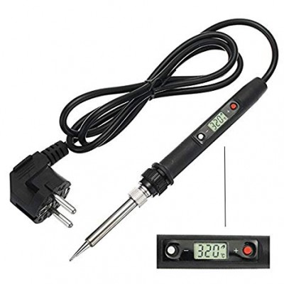 80W Soldering Iron with Digital Temperature Control - Ceramic Heating - 480℃ - LCD Thermostat - Color may vary