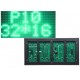 P10 Green Outdoor LED Dot Matrix Panel - 32x16 LEDs - 12x6 inches - HUB12 - 1/4 Scan 