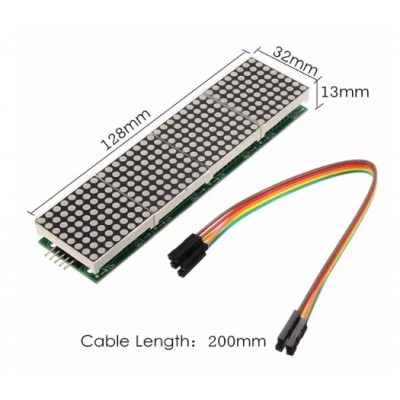 MAX7219 Dot Matrix Module 4-in-1 Display - 32 x 8 RED 3mm LEDs 
