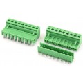 9 Pin Pluggable Screw Terminal Block Connector - Right Angle - 5.08mm Pitch - 2EDG5.08 - Set of M+F