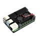 Black Armour Aluminum Heat Sink Case For Raspberry Pi 4 with Dual Cooling Fan 