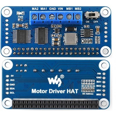 TB6612FNG + PCA9685 Motor Driver Hat for Raspberry Pi, I2C Interface