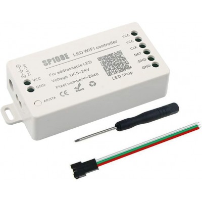 SP108E WiFi Based Addressable LED strip Driver 2048 Pixels 5-24V Operation 