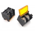 HB9500-9.5-2P 9.5mm Pitch 2-Pin Barrier Terminal Connector with Flap Cover Lid 300V 30A