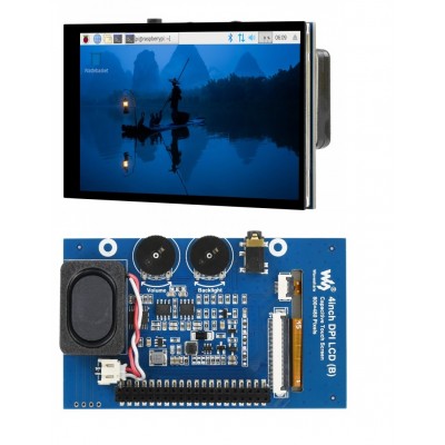 4inch Capacitive Touch Screen LCD for Raspberry Pi, 480×800, DPI, IPS, Toughened Glass Cover, Low Power, Audio Output 