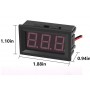RED  0.56inch DC Voltmeter 2 Wire Panel Mount 4.5V to 30V DC