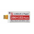 2.66inch E-Paper (B) E-Ink Raw Display, 296×152, Red / Black / White, SPI, without PCB