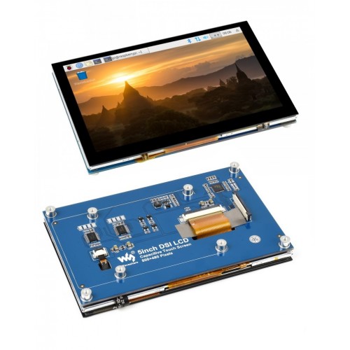 5inch Capacitive Touch Display for Raspberry Pi, MIPI DSI Interface,  800×480 - Waveshare