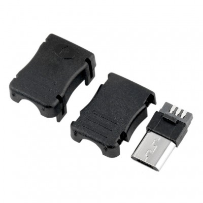 Micro USB 5 Pin Male Plug with Enclosure