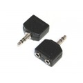 3.5mm Audio Splitter - Male Stereo to 2x Female Stereo - 3 Pole