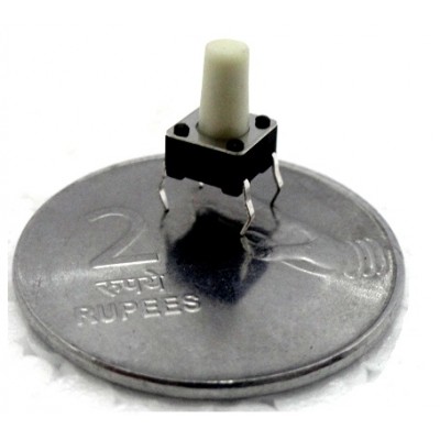 6x6x10 mm Push Button w/ White Knob