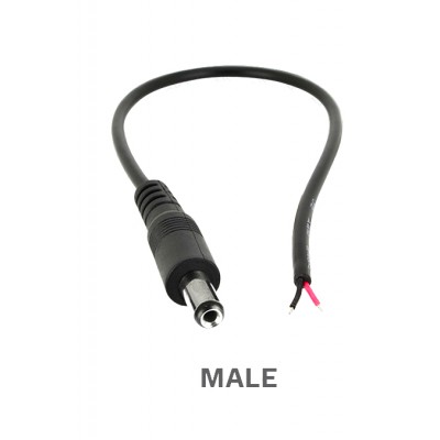 Male DC Connector Cable - 7inch Length