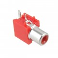 Right Angle Single Female Jack RCA Socket - Red - PCB Mount